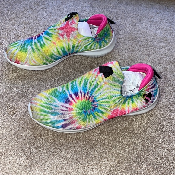 Sketchers tie dye metallic memory foam slip on, sz 2 youth - Picture 3 of 7